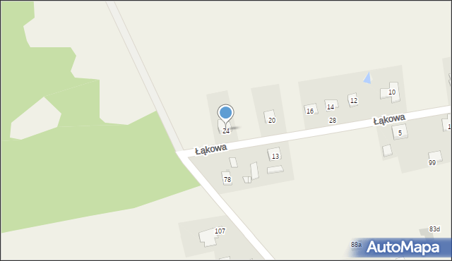 Jaktorów, Łąkowa, 24, mapa Jaktorów