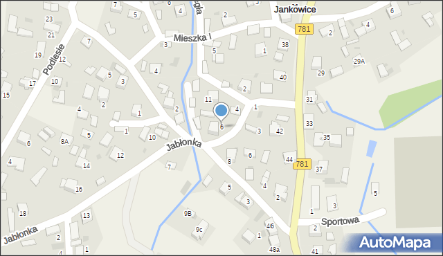 Jankowice, Łącząca, 6, mapa Jankowice