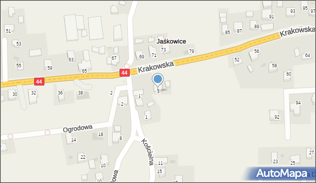 Jaśkowice, Lawendowa, 3, mapa Jaśkowice