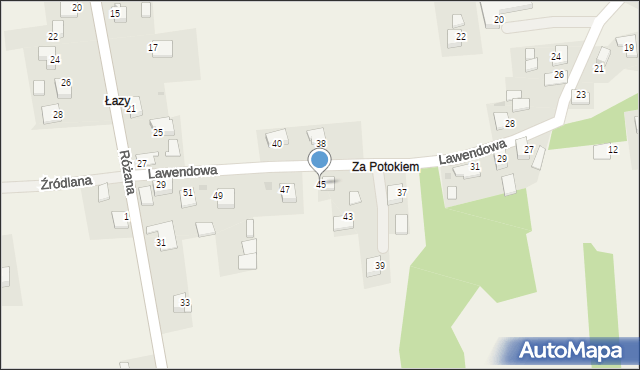 Jaśkowice, Lawendowa, 45, mapa Jaśkowice