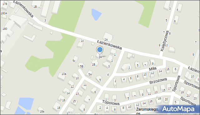 Jelenia Góra, Łazienkowska, 1A, mapa Jelenia Góra