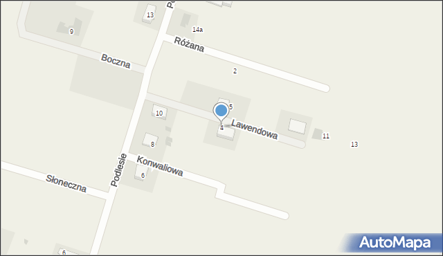 Jezierzyce Kościelne, Lawendowa, 4, mapa Jezierzyce Kościelne