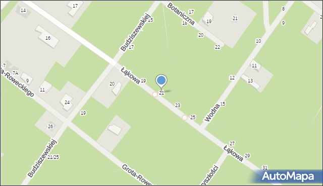 Józefów, Łąkowa, 21, mapa Józefów