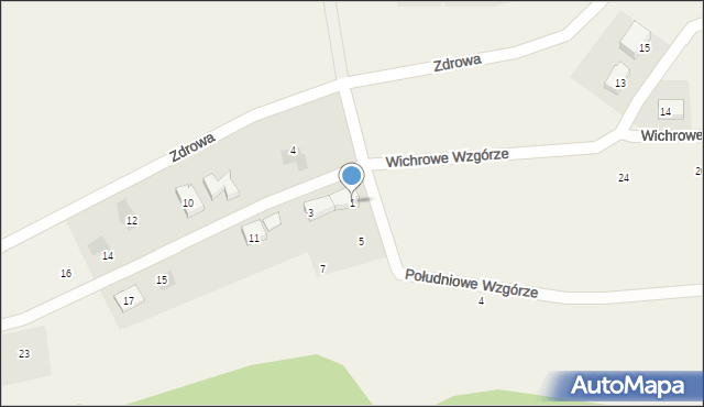 Juszkowo, Lazurowe Wzgórza, 1, mapa Juszkowo