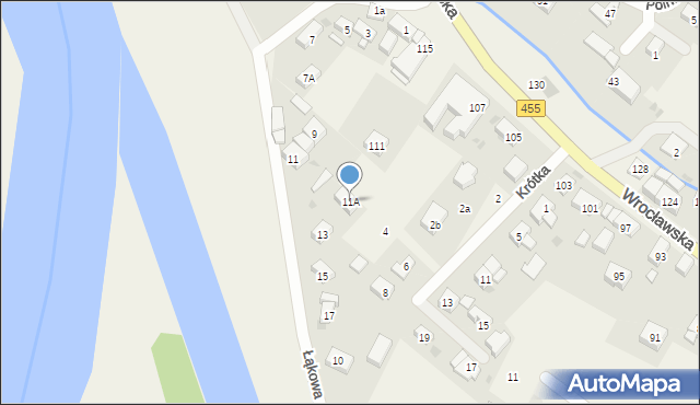 Kamieniec Wrocławski, Łąkowa, 11A, mapa Kamieniec Wrocławski