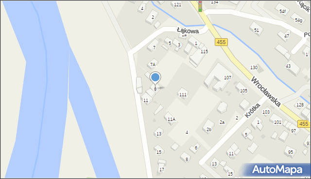 Kamieniec Wrocławski, Łąkowa, 9, mapa Kamieniec Wrocławski