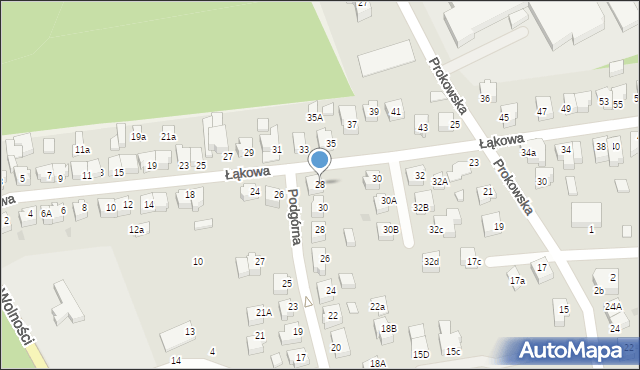 Kartuzy, Łąkowa, 28, mapa Kartuzy