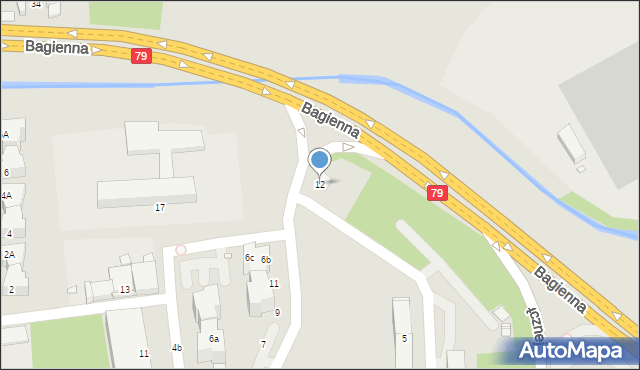 Katowice, Łączna, 12, mapa Katowic