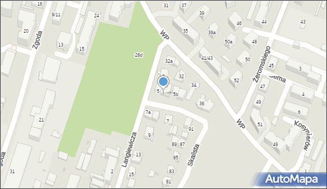 Kielce, Langiewicza Mariana, gen., 5a, mapa Kielc