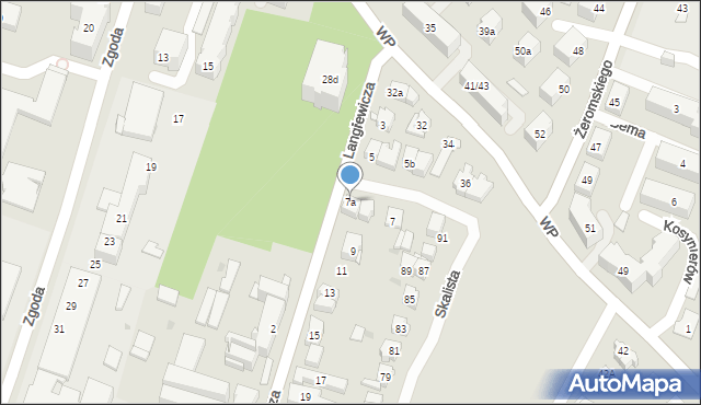 Kielce, Langiewicza Mariana, gen., 7a, mapa Kielc