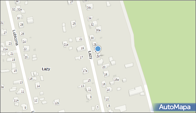 Kielce, Łazy, 24, mapa Kielc