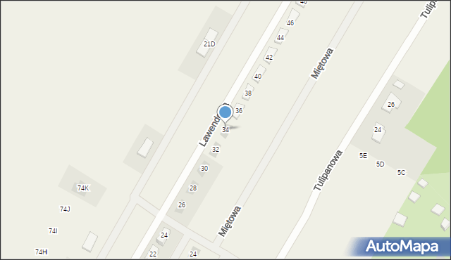Kiełpin, Lawendowa, 34, mapa Kiełpin