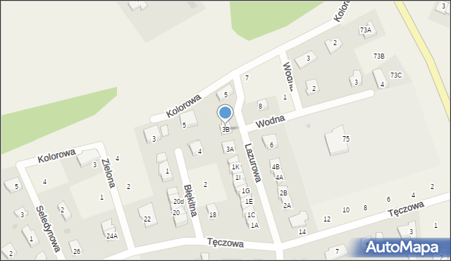 Kłodawa, Lazurowa, 3B, mapa Kłodawa