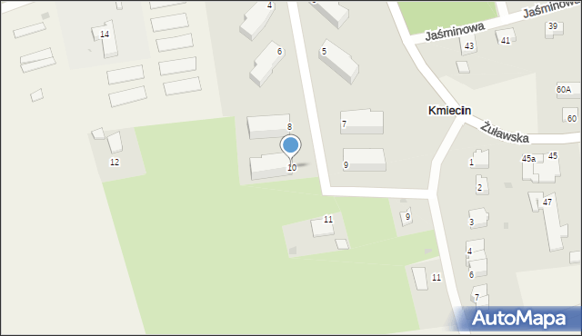 Kmiecin, Łąkowa, 10, mapa Kmiecin