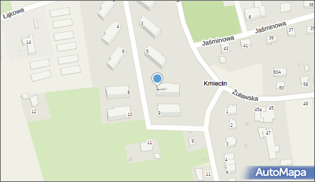 Kmiecin, Łąkowa, 7, mapa Kmiecin