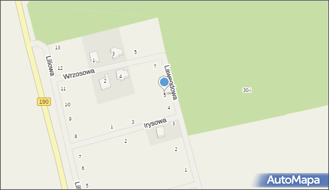 Kobylec, Lawendowa, 5, mapa Kobylec