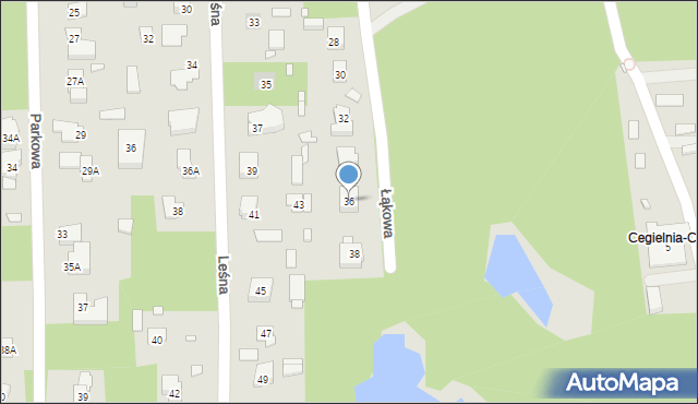 Konstancin-Jeziorna, Łąkowa, 36, mapa Konstancin-Jeziorna