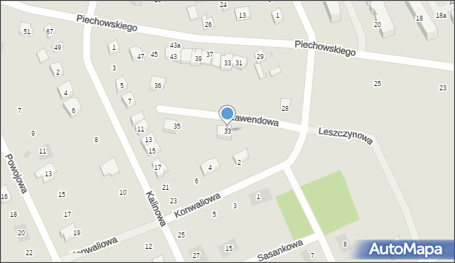 Kościerzyna, Lawendowa, 33, mapa Kościerzyna