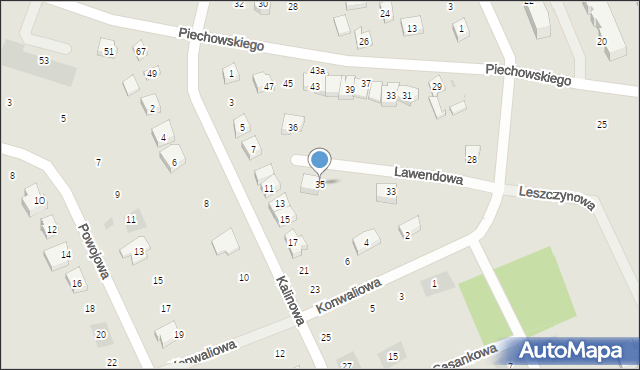 Kościerzyna, Lawendowa, 35, mapa Kościerzyna