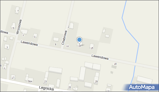 Koskowice, Lawendowa, 13, mapa Koskowice