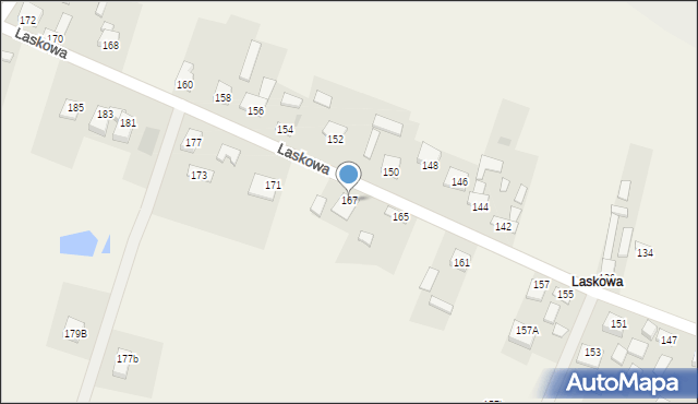 Kostomłoty Drugie, Laskowa, 167, mapa Kostomłoty Drugie