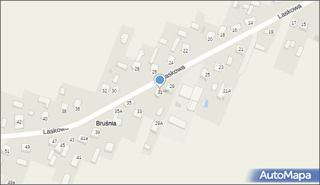 Kostomłoty Drugie, Laskowa, 31, mapa Kostomłoty Drugie