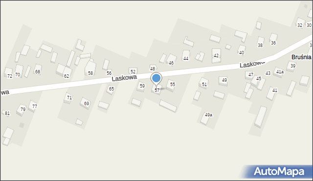Kostomłoty Drugie, Laskowa, 57, mapa Kostomłoty Drugie