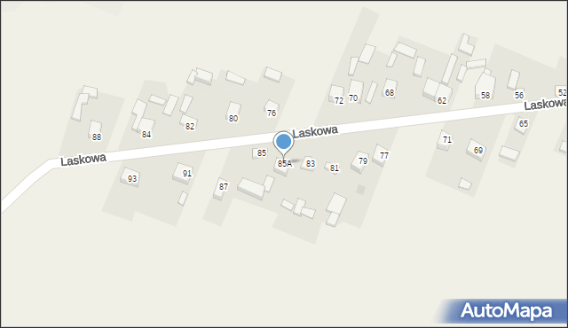 Kostomłoty Drugie, Laskowa, 85A, mapa Kostomłoty Drugie