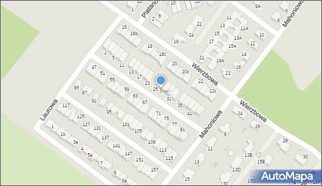 Koszalin, Laurowa, 27, mapa Koszalina