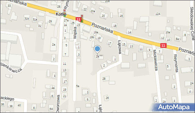 Kotlin, Łąkowa, 2a, mapa Kotlin