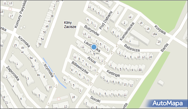 Kraków, Laudańska, 5, mapa Krakowa