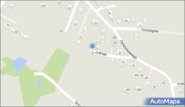 Kraków, Lande Jerzego, 5, mapa Krakowa