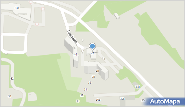 Kraków, Lasówka, 42, mapa Krakowa