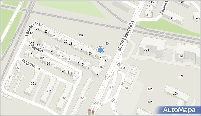 Kraków, Langiewicza Mariana, gen., 6, mapa Krakowa