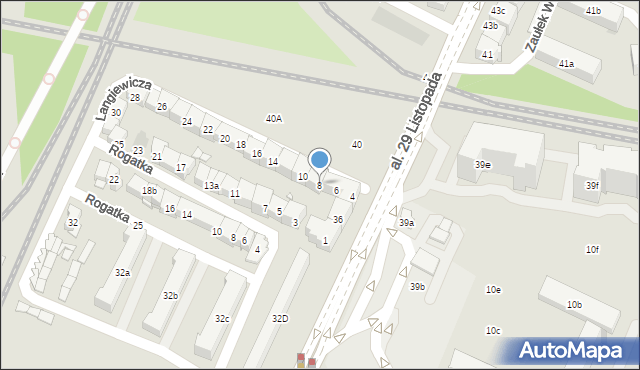 Kraków, Langiewicza Mariana, gen., 8, mapa Krakowa
