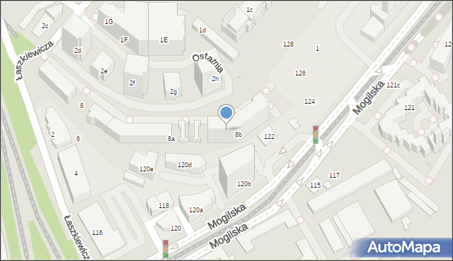 Kraków, Łaszkiewicza Stefana, płk. pil., 8b, mapa Krakowa