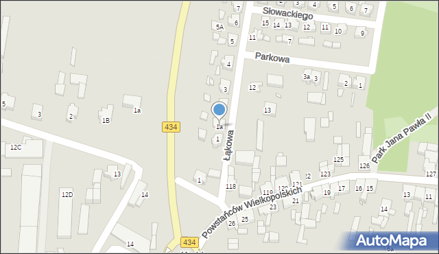 Krobia, Łąkowa, 1a, mapa Krobia