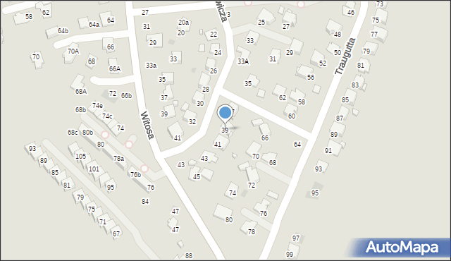 Krosno, Langiewicza Mariana, gen., 39, mapa Krosna