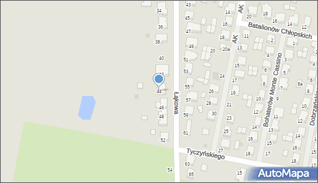 Krotoszyn, Łąkowa, 44, mapa Krotoszyna