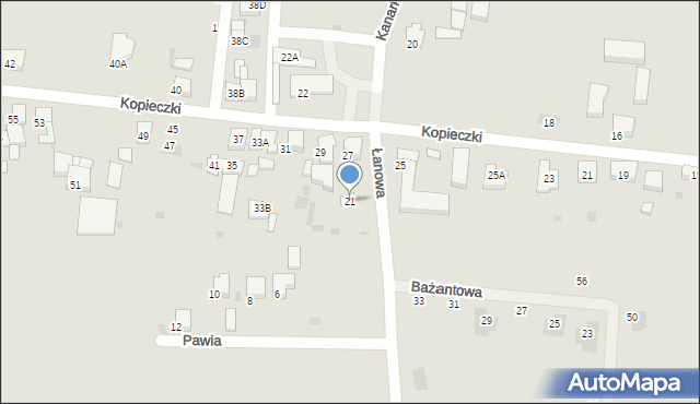 Krotoszyn, Łanowa, 21, mapa Krotoszyna