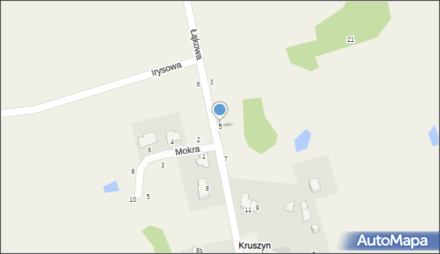 Kruszyn Krajeński, Łąkowa, 5, mapa Kruszyn Krajeński