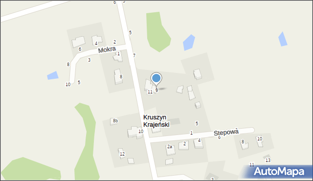 Kruszyn Krajeński, Łąkowa, 9, mapa Kruszyn Krajeński