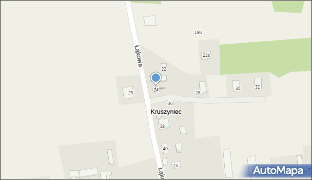 Kruszyniec, Łąkowa, 24, mapa Kruszyniec