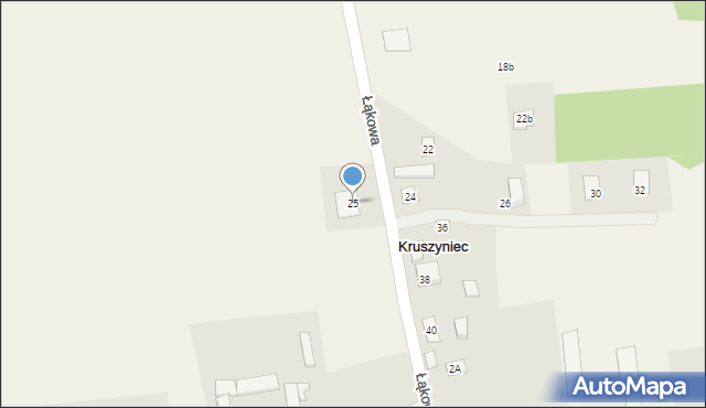 Kruszyniec, Łąkowa, 25, mapa Kruszyniec