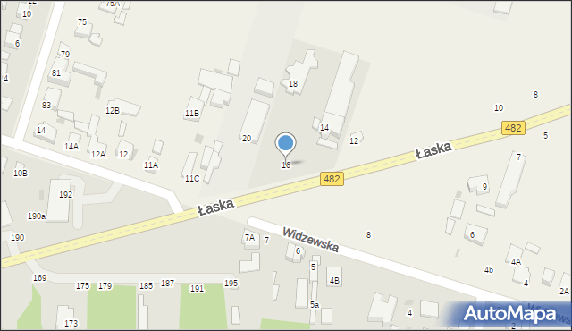 Ksawerów, Łaska, 16, mapa Ksawerów