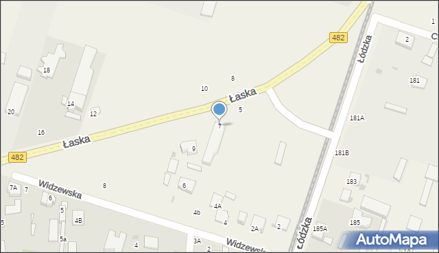 Ksawerów, Łaska, 7, mapa Ksawerów