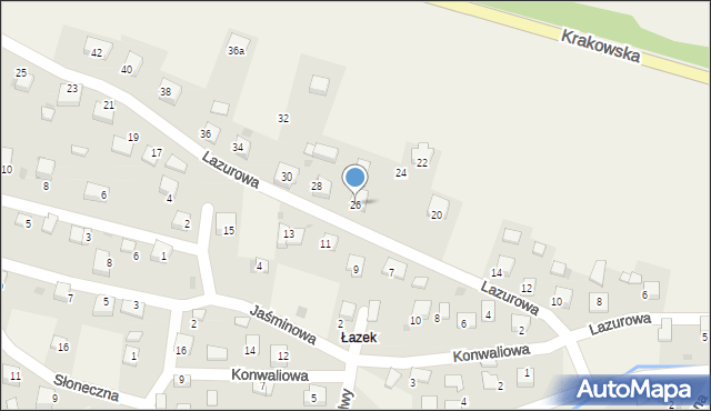 Kwaczała, Lazurowa, 26, mapa Kwaczała