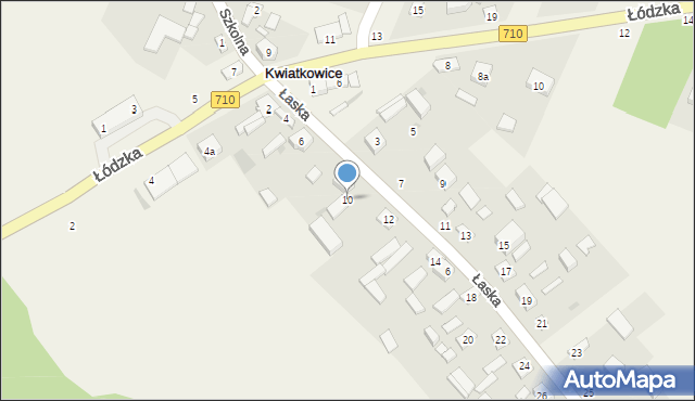 Kwiatkowice, Łaska, 10, mapa Kwiatkowice