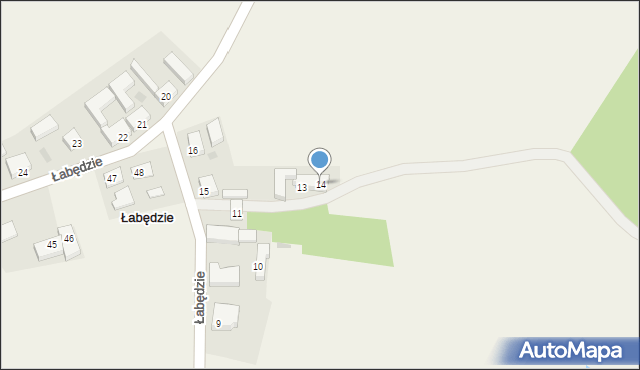 Łabędzie, Łabędzie, 14, mapa Łabędzie