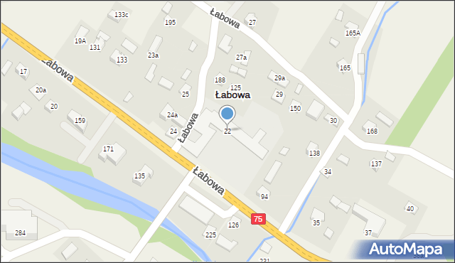 Łabowa, Łabowa, 22, mapa Łabowa